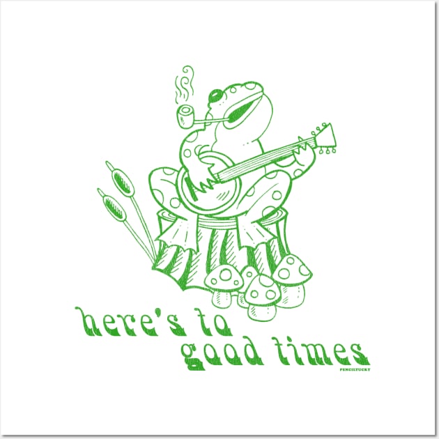 Good Timin' Frog Wall Art by Penciltucky